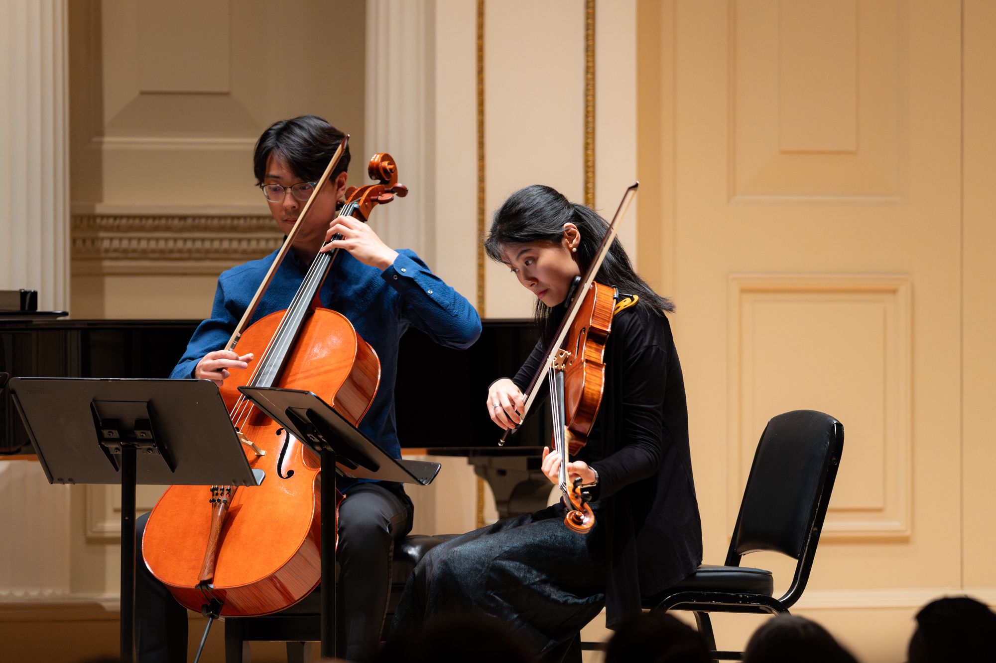 Cello and violin chamber music performance